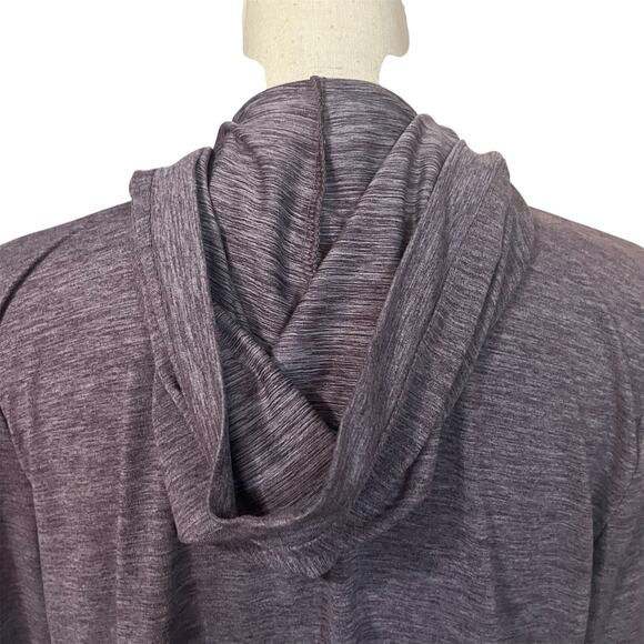 Reebok Women's Purple Waterfall Hooded Cardigan Sz M Athleisure Stretch Gym - Picture 4 of 5